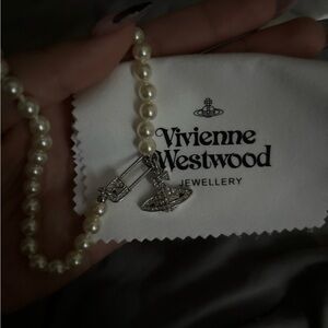 Vivienne Westwood Pearl Necklace with Silver Charm